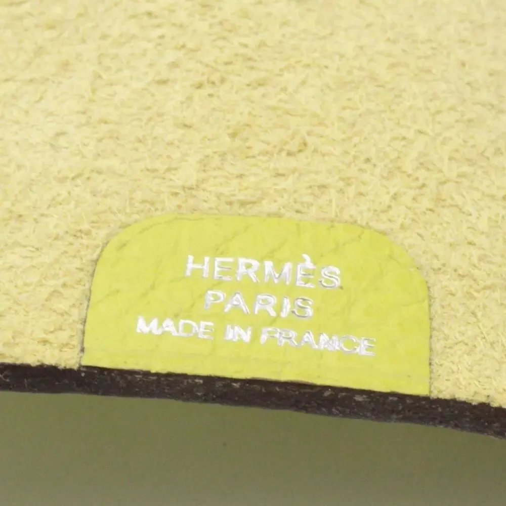HERMES Ulysse Mini Notebook Cover Bright Yellow Leather Used